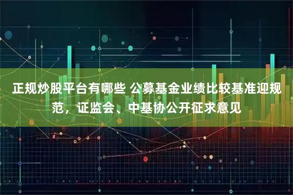 正规炒股平台有哪些 公募基金业绩比较基准迎规范，证监会、中基协公开征求意见